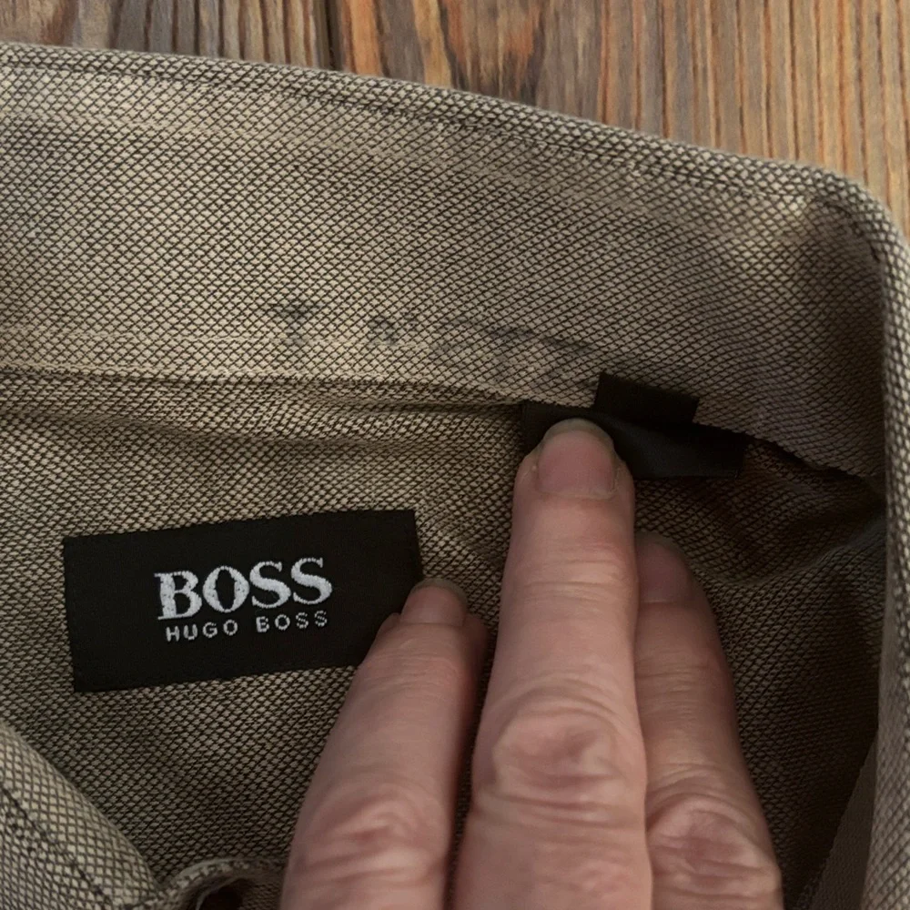 Boss by Hugo Boss Mens Olive Cotton Shirt neck 17 34/35